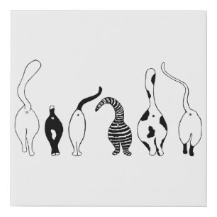 Cat Butts - Faux Canvas Print 10x10