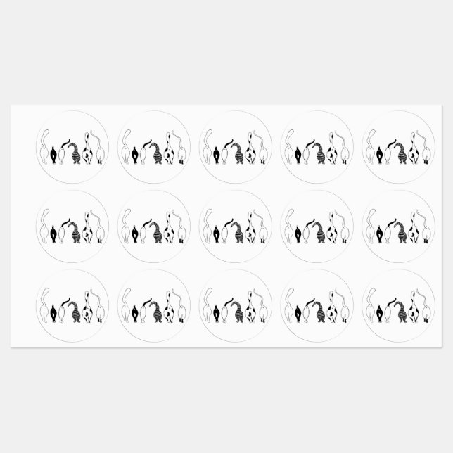 Cat Butts Labels (Sheet)