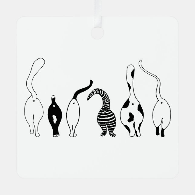 Cat Butts Metal Ornament (Front)