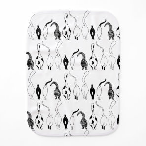 Cat Butts Pattern Baby Burp Cloth