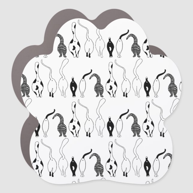 Cat Butts Pattern Car Magnet (Front)