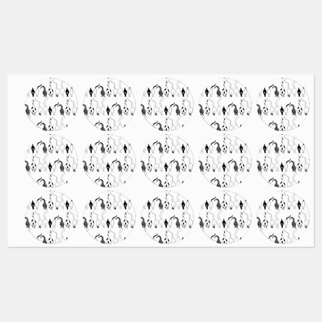 Cat Butts Pattern Labels (Sheet)