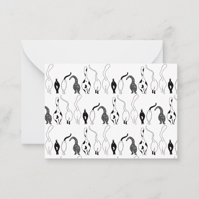 Cat Butts Pattern Note Card (Front)