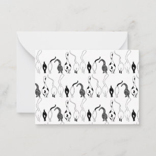 Cat Butts Pattern Note Card