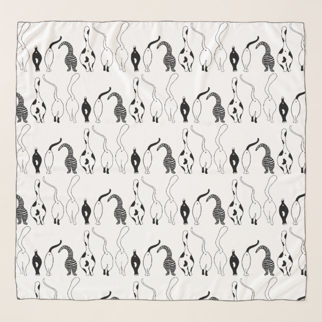 Cat Butts Pattern Scarf (Front)