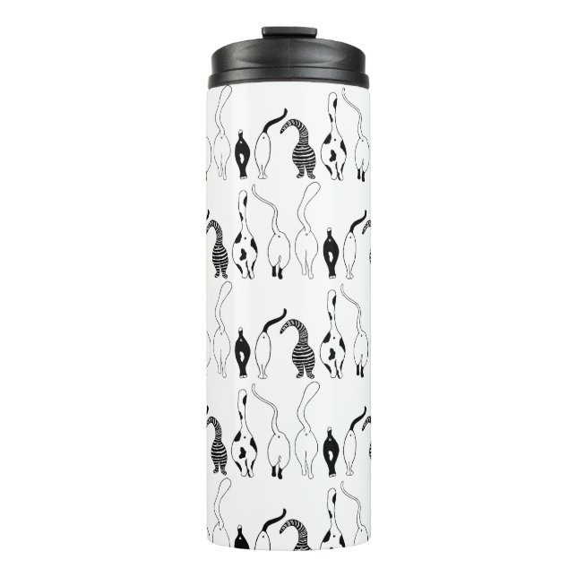 Cat Butts Pattern Thermal Tumbler (Front)