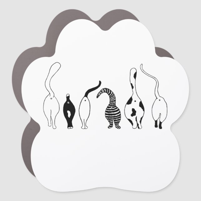 Cat Butts - Paw Car Magnet (Front)