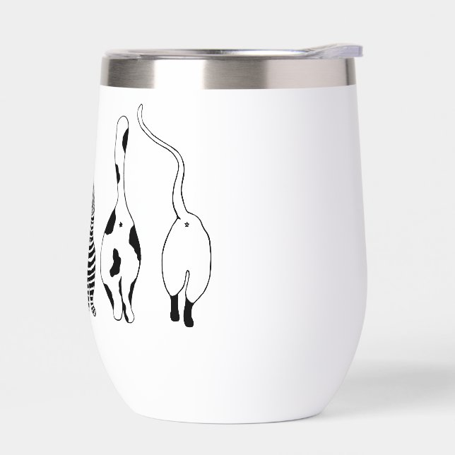 Cat Butts Thermal Wine Tumbler (Left)