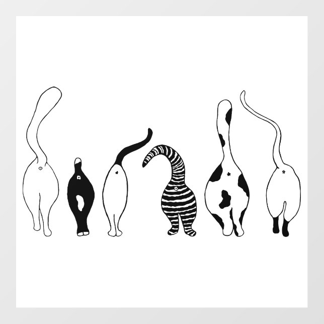 Cat Butts Wall Decal (Front)