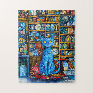 Cat by Colorful Shelf Jigsaw Puzzle