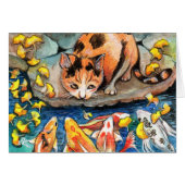 Cat by Koi Pond (Front Horizontal)