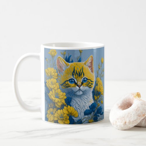 Cat by style Ebru design  Coffee Mug