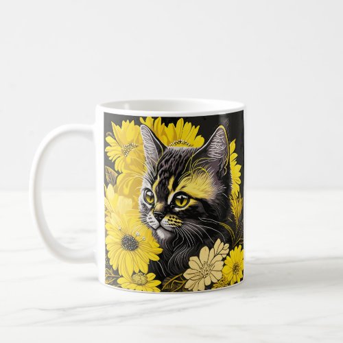 Cat by style Ebru design Coffee Mug