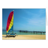 Cat by the Sea - Blank Inside Geeting Card (Front Horizontal)