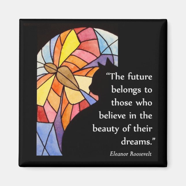 Cat by Window with Butterfly - Magnet (Front)