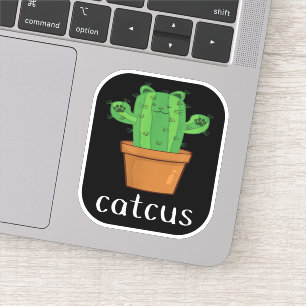 CAT CACTUS - CATCUS  Funny Cat Sticker