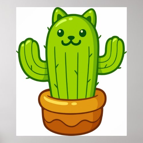 Cat cactus catcus poster
