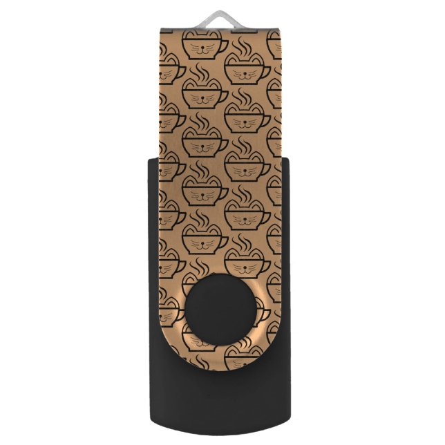 Cat Cafe pattern Flash Drive (Front Vertical)