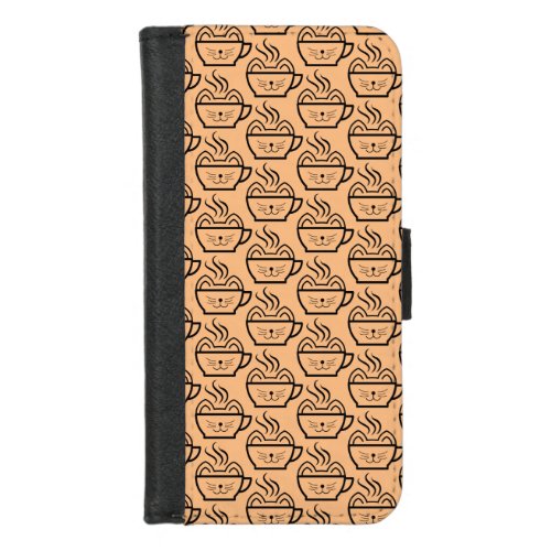 Cat Cafe pattern iPhone 87 Wallet Case