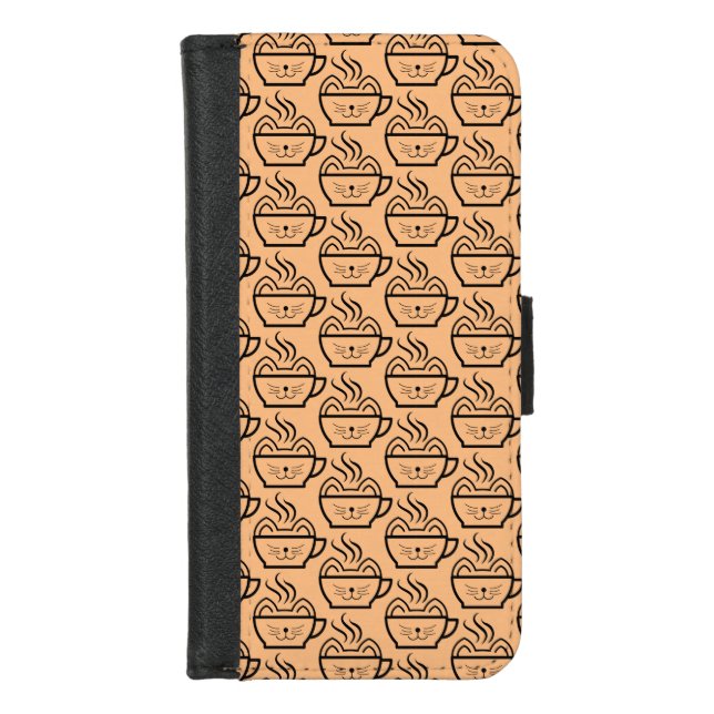 Cat Cafe pattern iPhone Wallet Case (Front)