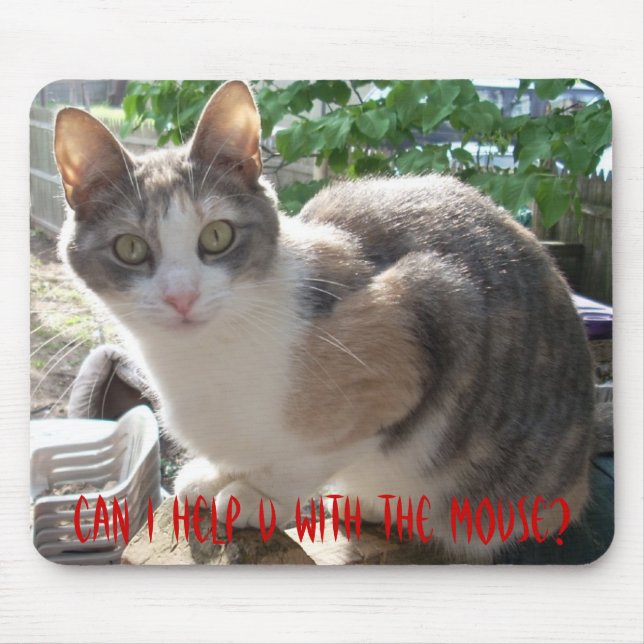 CAT: Can I Help U With The Mouse? Mouse Pad (Front)
