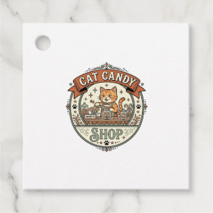 Cat Candy Shop Cat Candy Shop Cat Vintage Vector A Favor Tags