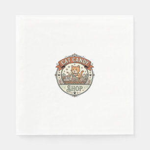 Cat Candy Shop Cat Candy Shop Cat Vintage Vector A Napkins