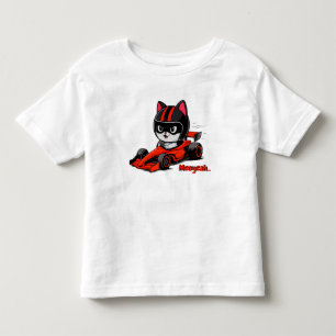 Cat car racing toddler t-shirt