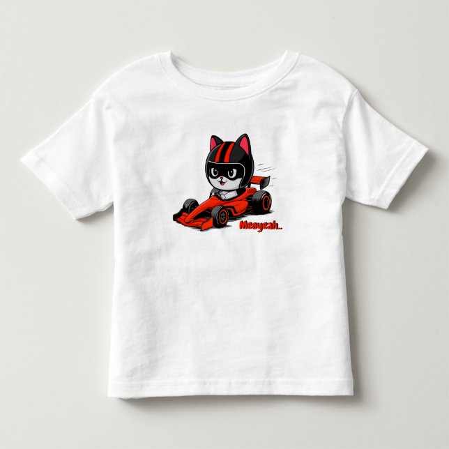 Cat car racing toddler t-shirt (Front)