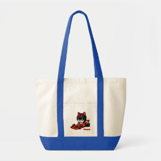 Cat car racing tote bag