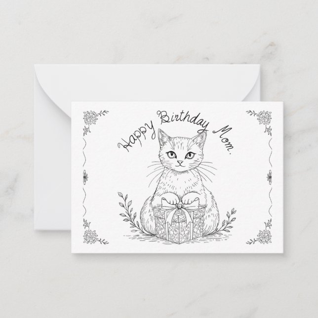 Cat card for mom. (Front)