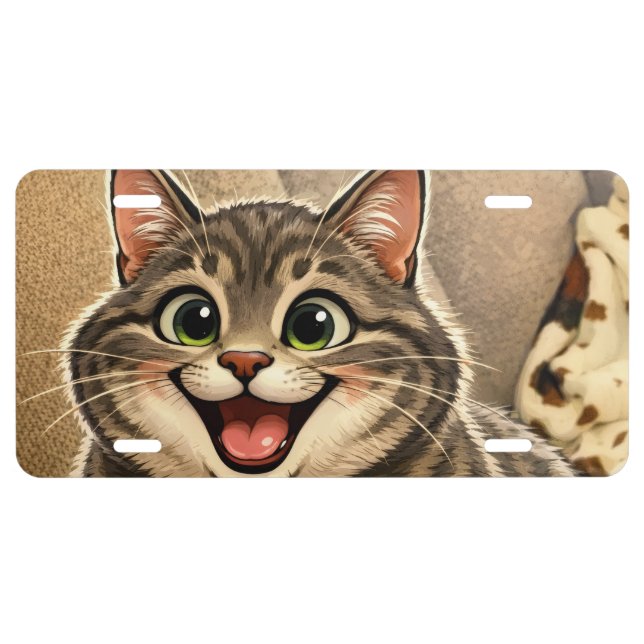 Cat caricature license plate (Front)