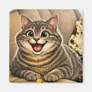Cat caricature magnet
