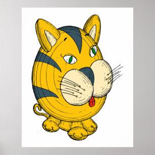 Cat cartoon clipart, toy illustration poster