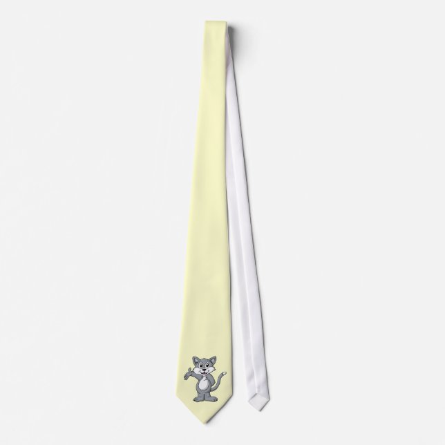 Cat Cartoon Neck Tie (Front)