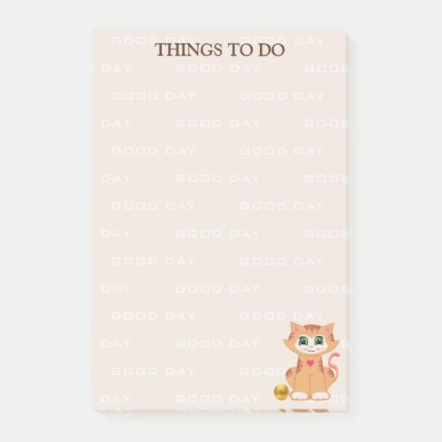 Cat Cartoon Personalized Things To Do Post_it Notes