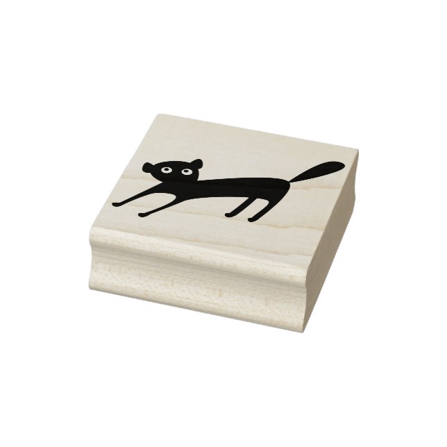 cat cartoon silhouette art stamp (Stamp)
