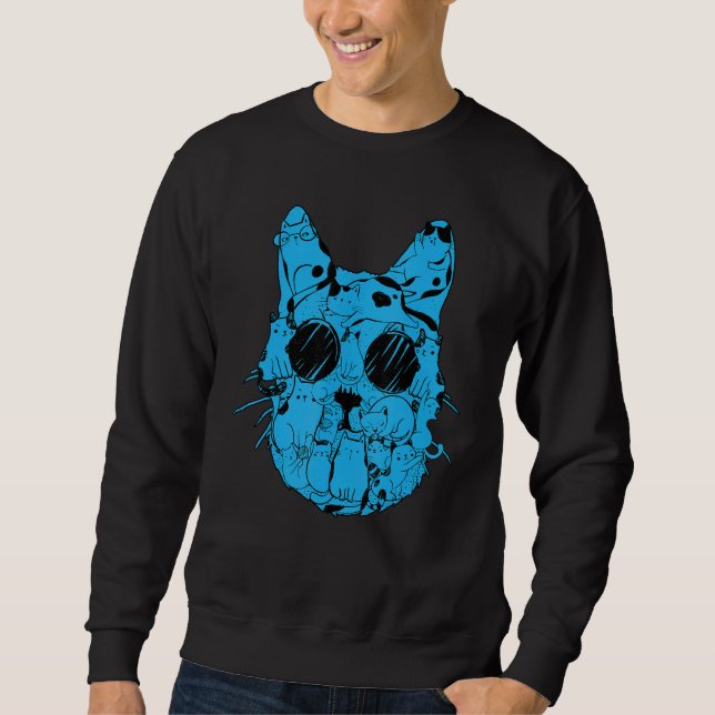 Cat  Cat Head   Cats Sweatshirt (Front)