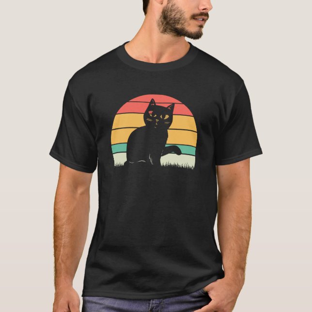 cat cat  kittens hangover vintage sunset T-Shirt (Front)