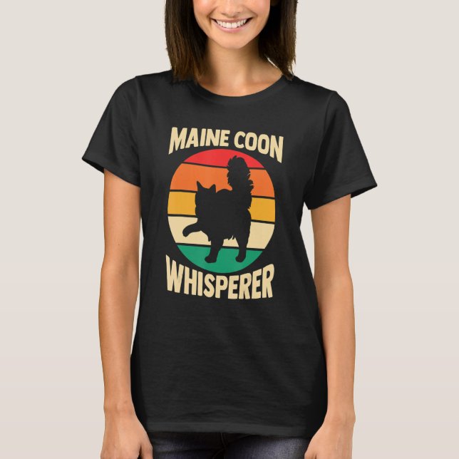 Cat    Cat Mom Dad  Fur Parent  Maine Coon Whisper T-Shirt (Front)