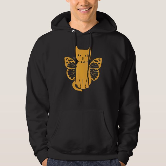 Cat  Cat Owner I Cats With Butterflies Hoodie (Front)