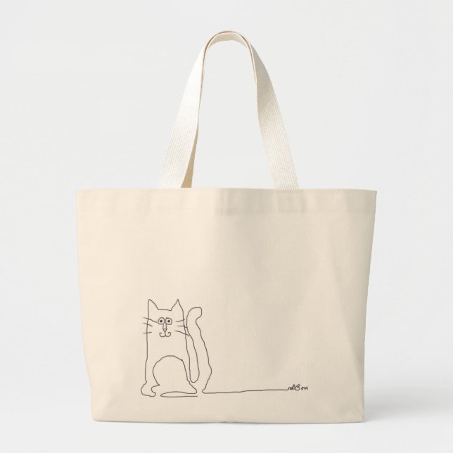 cat cat shops large tote bag (Front)