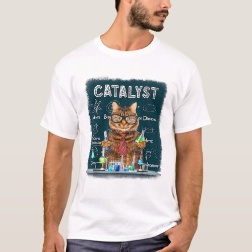 Cat Catalyst Funny Chemistry Chemist Nerd Science  T_Shirt