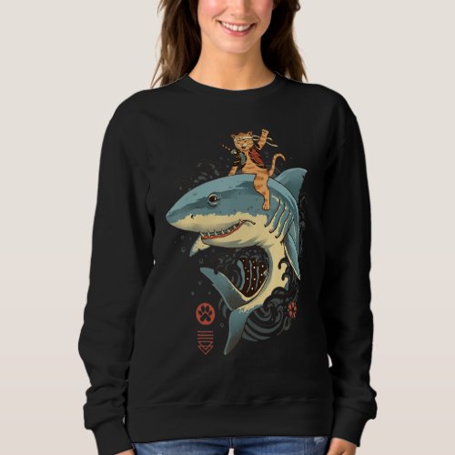 Cat  Catana Shark  Japanese  Cat Japan Sweatshirt