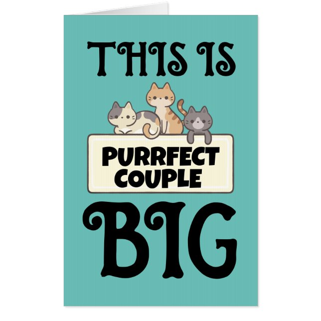 CAT CATS COUPLE WEDDING BIGGEST CONGRATULATIONS CA CARD (Front)