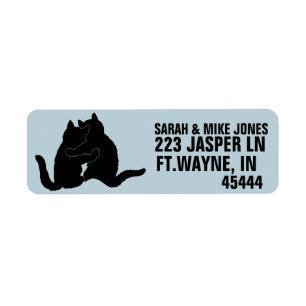 CAT CATS IN LOVE RETURN ADDRESS LABELS