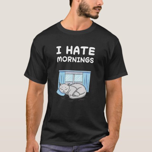 Cat Cats Nap Sleeping Sleep Pajama Pajamas Nightgo T-Shirt