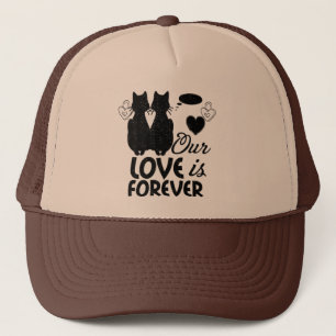 cat celebrating Valentine's Day. Trucker Hat