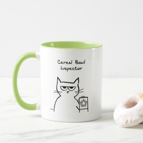 Cat Cereal Bowl Inspector _ Funny Cat Mug