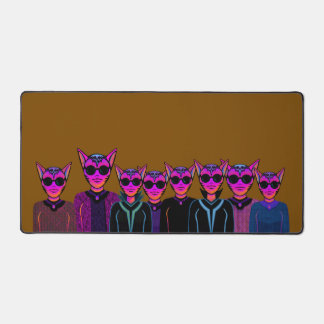 Cat characters desk mat